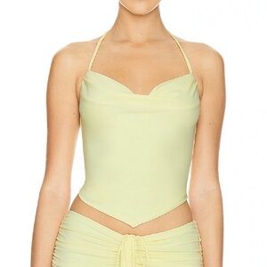 Lovers + Friends Yellow Midi Skirt